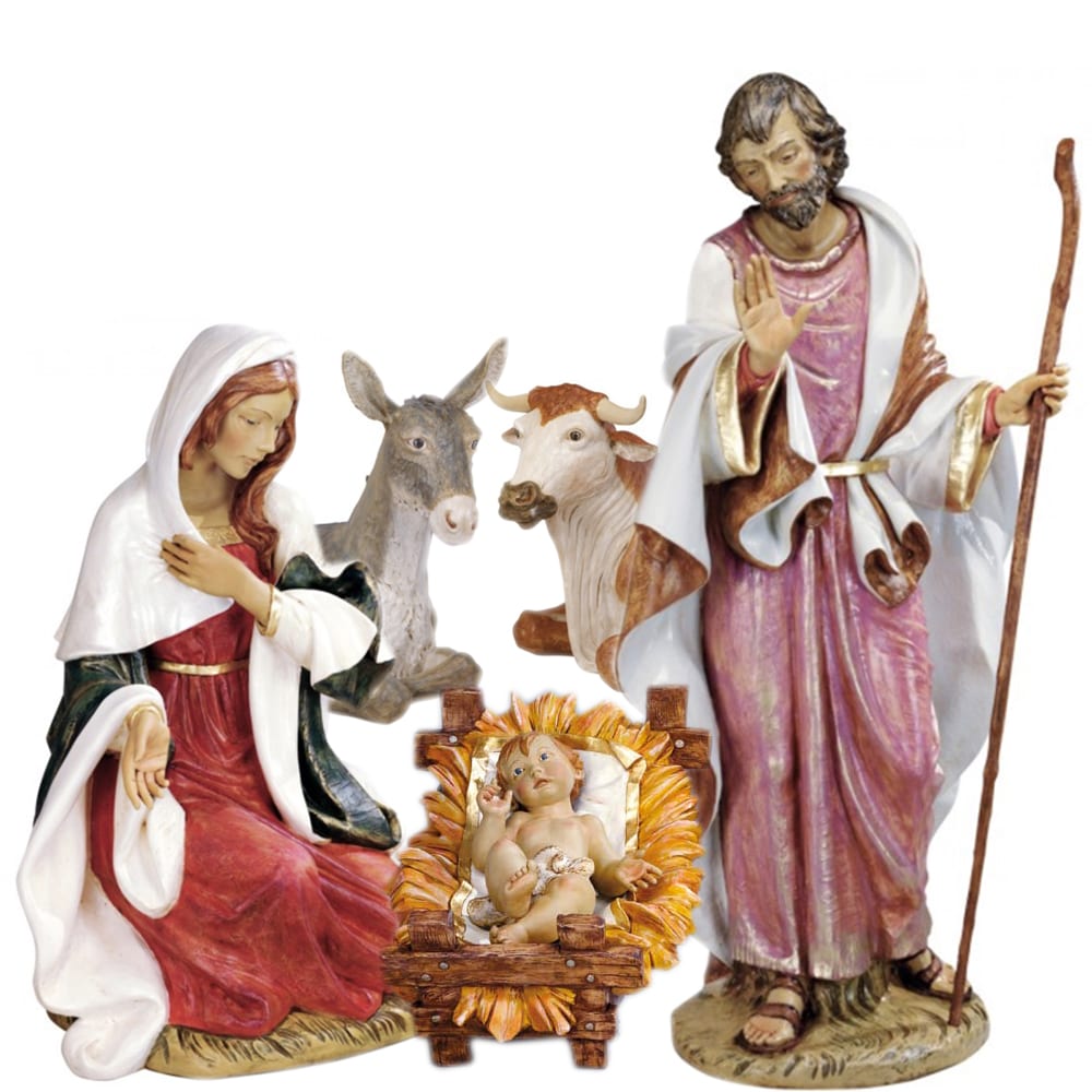 Villaggio natività completo fontana presepe napoletano 70x55x40 cm statuine  10 cm